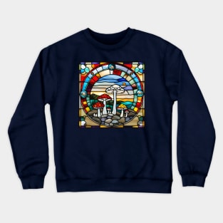 Rocky Mushroom Stained Glass Crewneck Sweatshirt